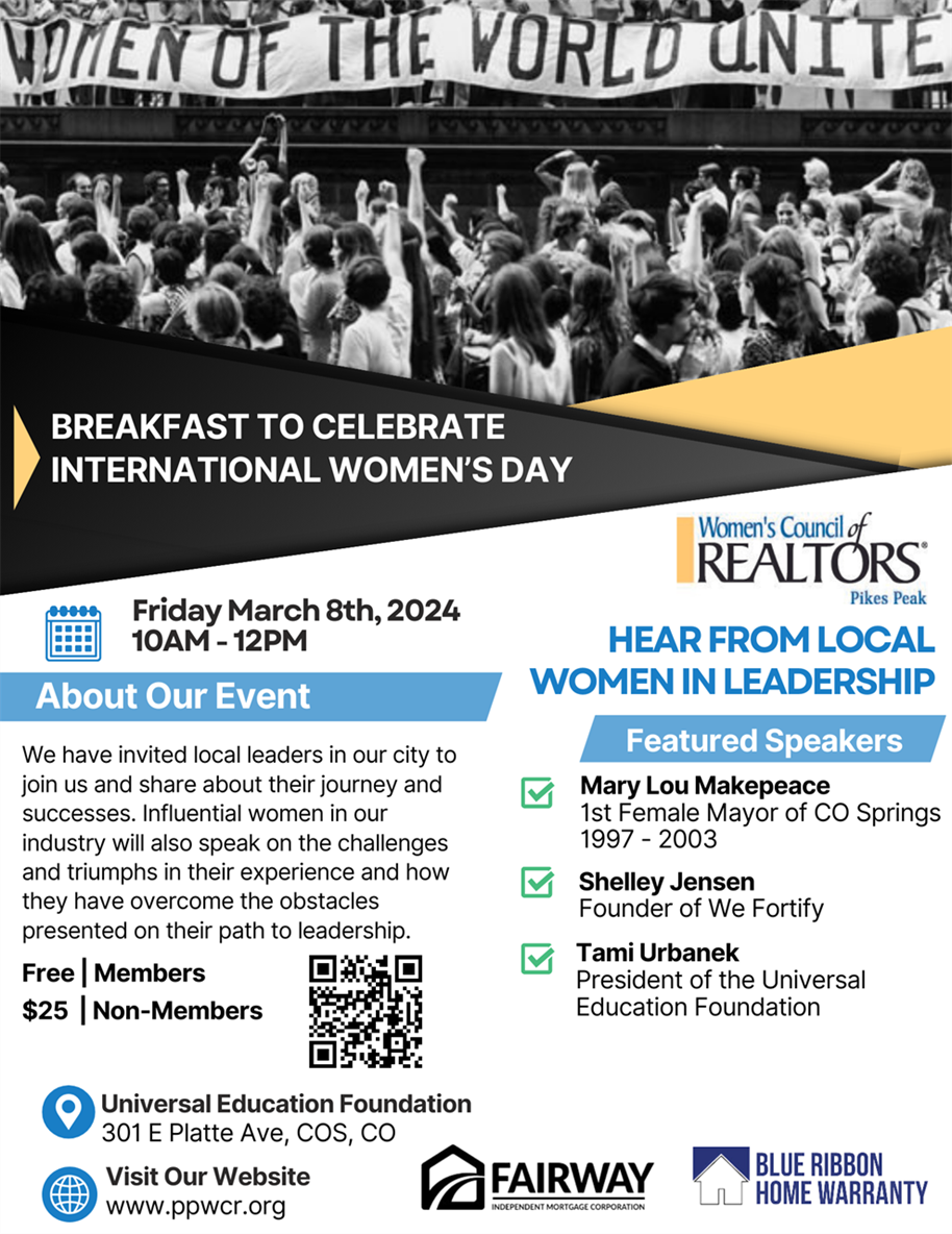 WCR PIKES PEAK CELEBRATING INTERNATIONAL WOMEN'S DAY MARCH 8, 2024